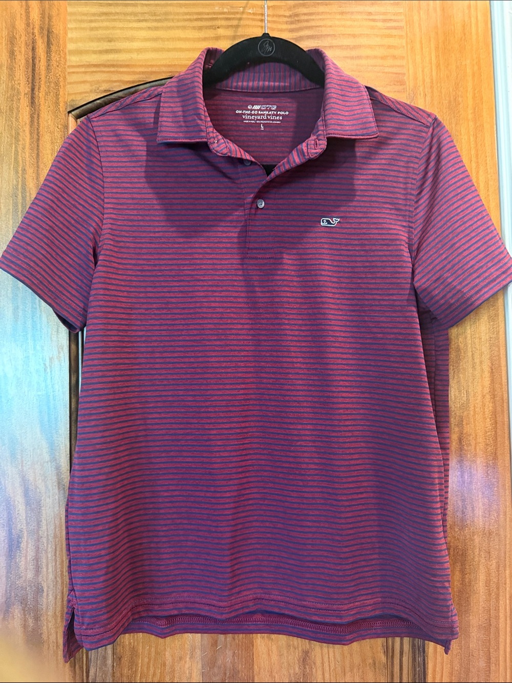 Vineyard Vines Maroon & Navy Striped Polo